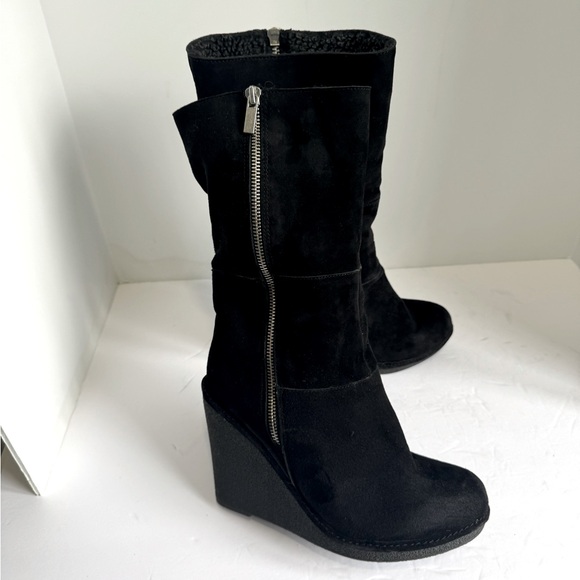 Lovely People black nubuck boots on a comfortable wedge. Size 9 - Picture 7 of 13